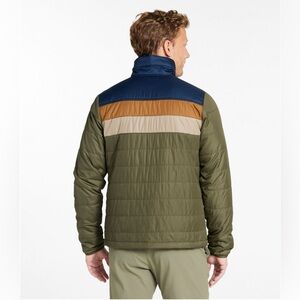 NWT L.L. Bean Men's Mountain Classic Puffer Jacket in Kelp Green/Nautical Navy